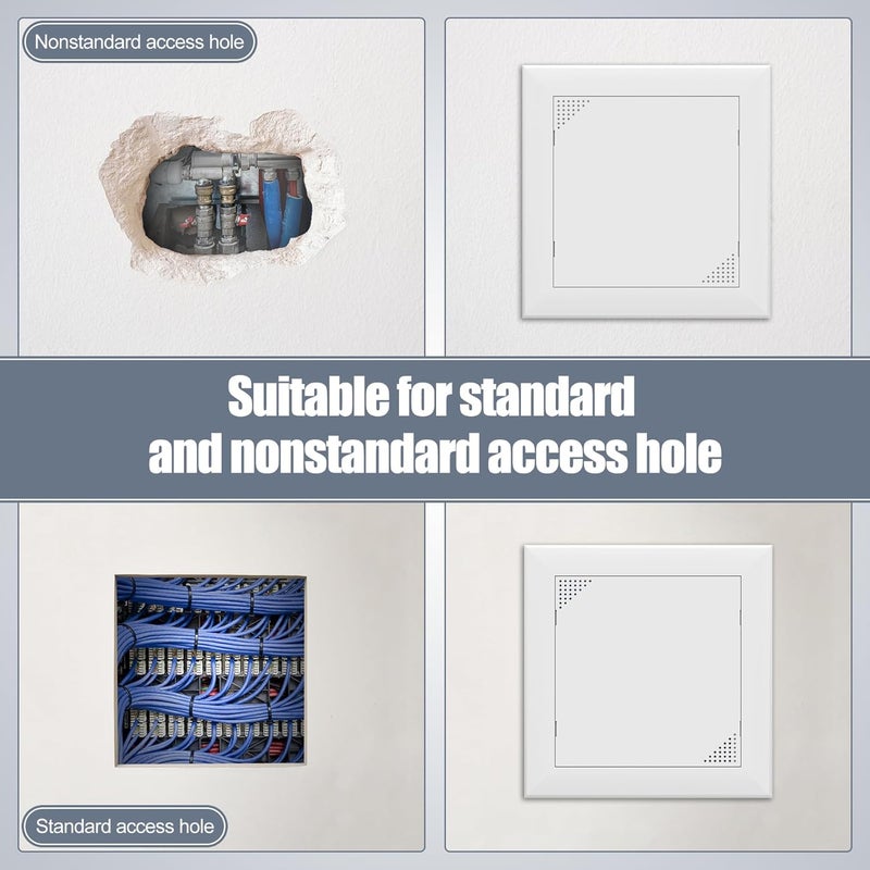 Flamorrow Access Panel for Drywall, Plumbing Access Door, 6" x 6" Self Adhesive Wall Hole Cover with Air Vent Hole, Durable Plastic Access Panels for Drywall, Ceiling - Image 4